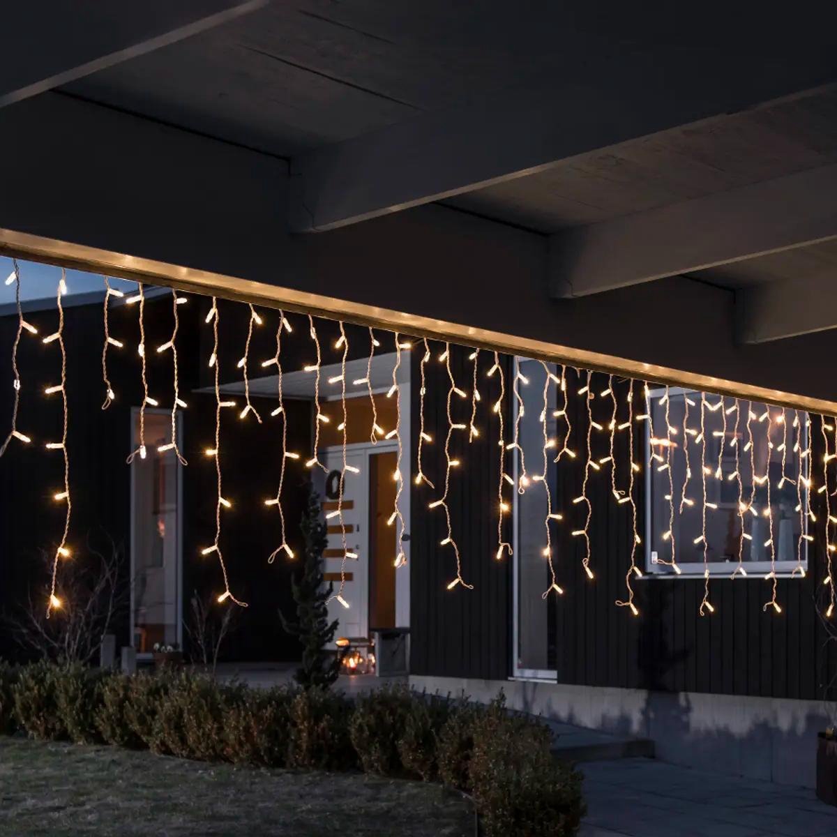 WDMT™ LED gordijn - ijspegel verlichting | 360 LED lampjes / Kerstverlichting gordijn voor binnen en buiten | 7 + 5 meter snoer | Warm-wit - WDMT