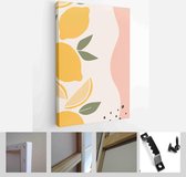 Set of backgrounds for social media platform, stories, banner with abstract shapes, fruits, leaves, and woman shape - Modern Art Canvas - Vertical - 1647144955 - 115*75 Vertical