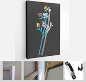 Modern abstract faces, hands, with abstract shapes. Minimalism concept. Line art drawing style - Modern Art Canvas - Vertical - 1771190867 - 80*60 Vertical