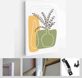 Set of creative minimalist hand painted illustrations with decorative vases, bottles, branches and leaves - Modern Art Canvas - Vertical - 1765713731 - 80*60 Vertical