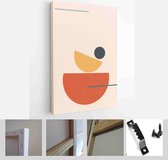 Female shape, silhouette on retro summer background. Fashion woman portrait in pastel colors - Modern Art Canvas - Vertical - 1724515288 - 50*40 Vertical