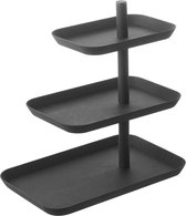 Yamazaki Serveer Plateau Etagere Tower - zwart - 3 niveaus