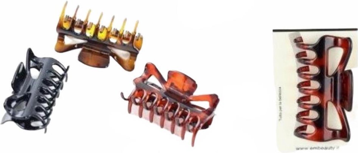 Haarklemmen - Haarspelden - Haarclip - Zwart - 6 cm - Set 2 Stuks (867)