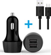 PowerCharge 2.4A Autolader USB Oplader Auto met USB-C Kabel - Sigarettenaansteker Auto Lader Adapter Dubbele USB Poort -Geschikt voor Xiaomi Mi Band/9T/Mix/Note 10 Lite / Mi Fit Band / PocoPh