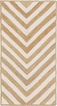 Vloerkleed - jute -triangles - boho ibiza design - bruin met wit - 160x230 cm