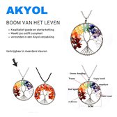 Akyol® Levensboom ketting | Chakra | Tree of life | Boom | Boom van het leven | Multi