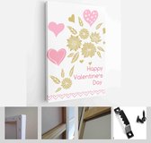 Happy Valentine's Day set cards. Handdrawn romantic lettering - Modern Art Canvas - Vertical - 1626989146 - 40-30 Vertical