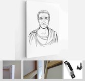 Roman emperor Julius Caesar portrait in line art illustration. - Modern Art Canvas - Vertical - 1338656729 - 80*60 Vertical