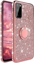 Samsung Galaxy S20 Magnetische Back cover - Roze - Glitter - Soft TPU