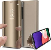 Hoesje geschikt voor Samsung Galaxy A22 5G - Bookcase Goud - Spiegel Hoes