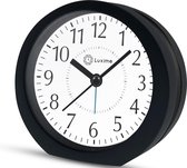 Luxime - Wekker Analoog Zonder Tikgeluid - Senioren - Met Alarm - Slaapkamer - Zwart