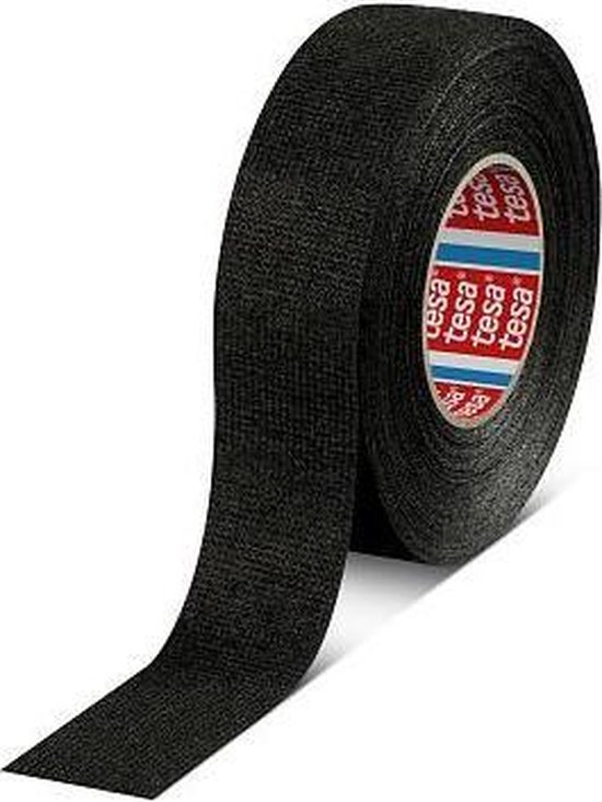 TESA Linnentape PET-wol - 25 mm breed - 300 um dik - Tot 105 graden - 25 meter - zwart van Tesa — afbeelding 2