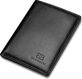 BUGOLINI® MACER - Dunne geld- en kaarthouder - Compacte portemonnee van echt leer - Zwart