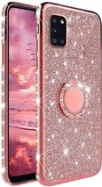 Samsung Galaxy A31 Magnetische Back cover - Roze - Glitter - Soft TPU