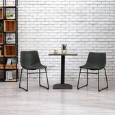 Eetkamerstoelen 2 stuks kunstleer grijs