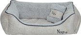 NapZZZ Hondenmand Divan met kussen Duo Eco leder Ivoor beige-soft S 80x60x25 CM