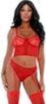 Ring Me Up Bustier Set - Rood - L