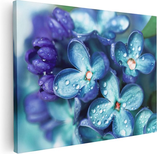 Artaza Canvas Schilderij Blauwe Lila Bloemen - Seringen - 40x30 - Klein - Foto Op Canvas - Canvas Print