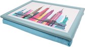 SchootDienblad - Zinaps Ilona Drew New York Skyline Lap Lade, Hout, Multi-Color, Afmetingen: 33 x 44 x 8 cm (WK 02132)