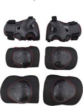 Kinderen skate bescherming set - 6 in 1 - Polsbeschermers - Kniebeschermers - elleboogbeschermers - Skate - Inlineskate - Zwart