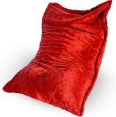 Drop & Sit Furry Zitzak - Rood - 100 x 150 cm - Voor Binnen