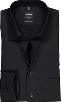 OLYMP Luxor modern fit overhemd - zwart - Strijkvrij - Boordmaat: 44