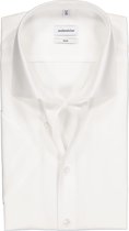 Seidensticker slim fit overhemd - korte mouw - wit - Strijkvrij - Boordmaat: 40