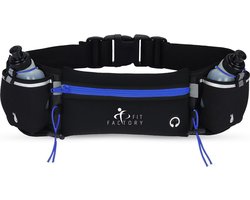 Hardloopriem Telefoonhouder met Drinkflessen Running Belt Drinkgordel - Bidonhouder - Sportband - Heuptas - Hardlooptasje - Hardlopen - Blauw - Heren Damen - One Size