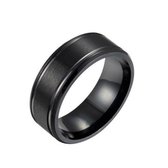 Stainless steel ring Clay | Zwart | Heren ring | Dames ring |maat 21.8