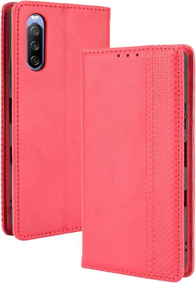 Sony Xperia 10 III Portemonnee Hoesje Rood - Cacious (Wallet Serie)