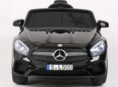 Mercedes elektrische kinderauto SL500- zwart-leren stoel-rubbere banden