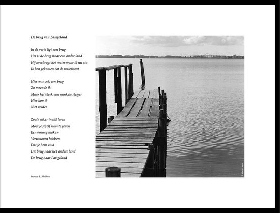 Acacia – De brug van Langeland – maçonniek gedicht in fotolijst zwart aluminium 30 x 40 cm