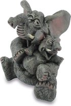 collection de statues amusantes - éléphant avec bébé - parent éléphant - éléphant avec enfant - figurine amusante - 7 cm de haut - polyrésine