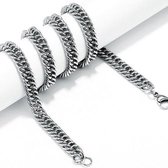schakelketting | chain ketting | dames en heren | ketting stainless steel | 50 cm