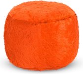 Drop & Sit Furry Poef - Oranje - 65 x 65 cm - Voor Binnen