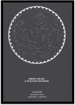 Gepersonaliseerde Starmap Sterrenposter - Stoer - 21x30cm - A4