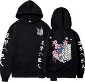 Attack on Titan Hoodie Zwart - Maat S