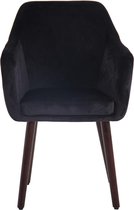 Liv's Romesiget Eetkamerstoel - Modern - Zwart - Hout - 61 cm x 58 cm x 88 cm