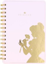 disney princess ringband met lijn harde kaft - notitie boek 1 stuks 21 cm hoog - 15 lang /kleur wit met goud princess / let op kleur is wit