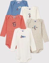 Petit Bateau 5 Pack Baby Jongens Rompertje - Maat 80