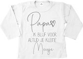 Shirt baby-dreumes-papa ik blijf voor altijd je kleine meisje-wit-zilver-Maat 92