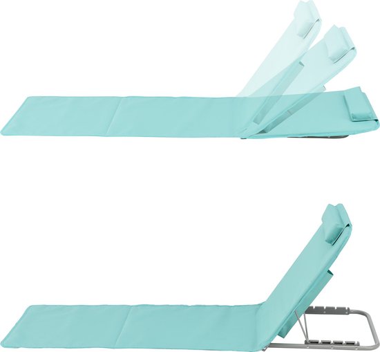 Strandmat Donostia met rugleuning set van 2 turquoise — afbeelding 5