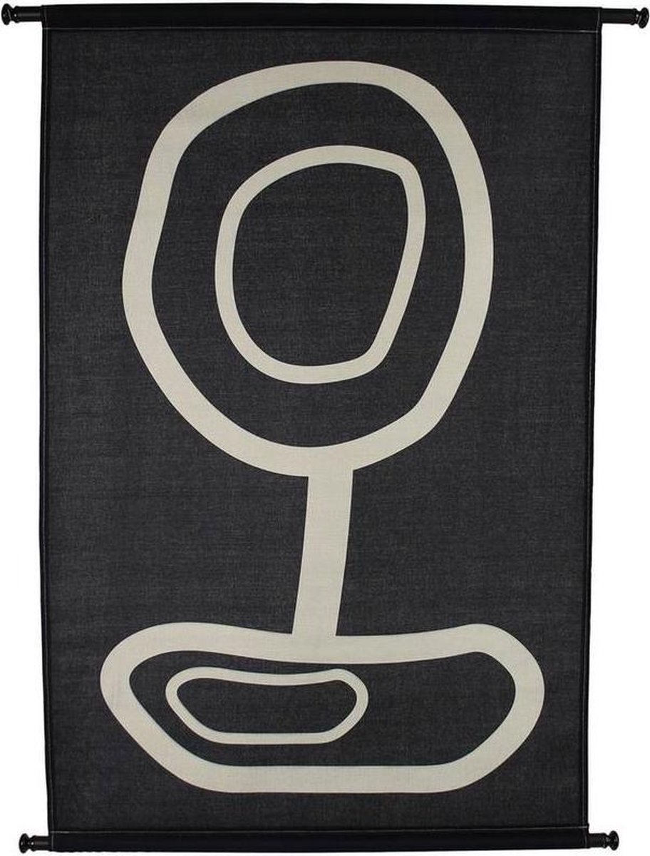 HD Collection Wanddoek Organisch Zwart 83x3x110cm