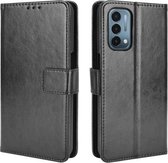 Voor OnePlus Nord N200 5G Crazy Horse Textuur Horizontale Flip Leather Case met Houder & Kaartsleuven & Lanyard (Zwart)