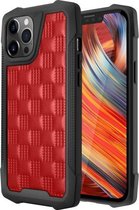 3D reliëf PU + PC + TPU antislip schokbestendige beschermhoes voor iPhone 13 Pro Max (rood)