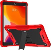 Siliconen + pc schokbestendige beschermhoes met houder voor iPad 10,2 inch (rood + zwart)