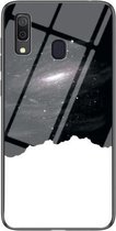 Voor Samsung Galaxy A30 Sterrenhemel Geschilderd Gehard Glas TPU Schokbestendig Beschermhoes (Kosmische Sterrenhemel)