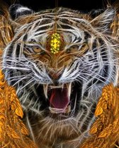 Diamond Painting Krachtige tijger 40x50cm. (Volledige bedekking - Vierkante steentjes) diamondpainting inclusief tools