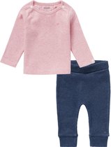 Noppies SET(2delig) Broekje NAURA NAVY en Shirt NATAL ROSE - Maat 56