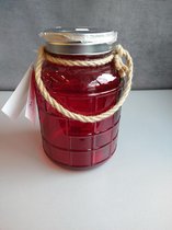 Windlicht glas rood